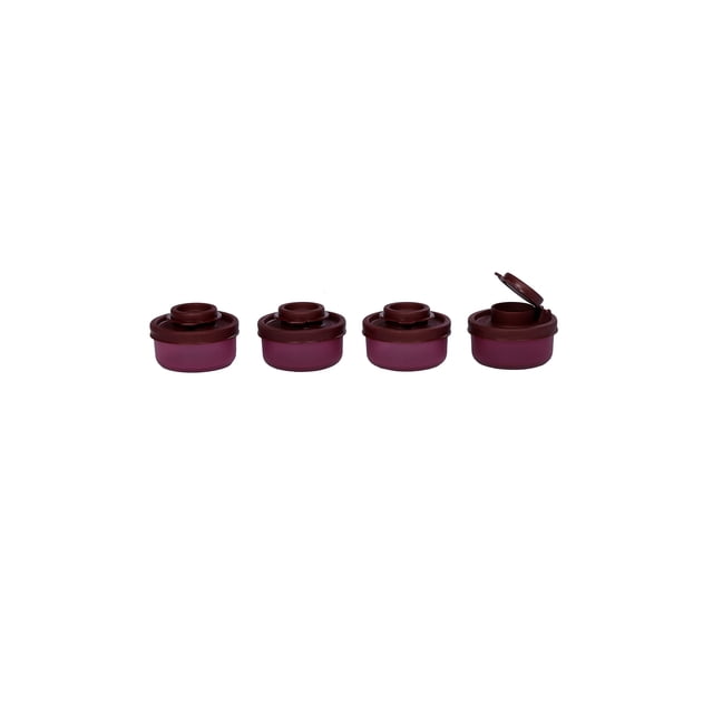 Juego de saleros y pimenteros pequeños Signoraware, 40 ml, juego de 4, color granate