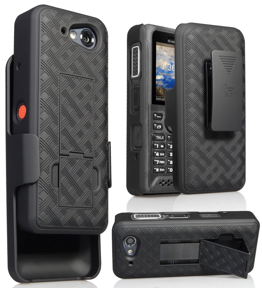 Nakedcellphone Case With Clip Compatible With Kyocera Duratr Black Tread Slim Ribbed 8564