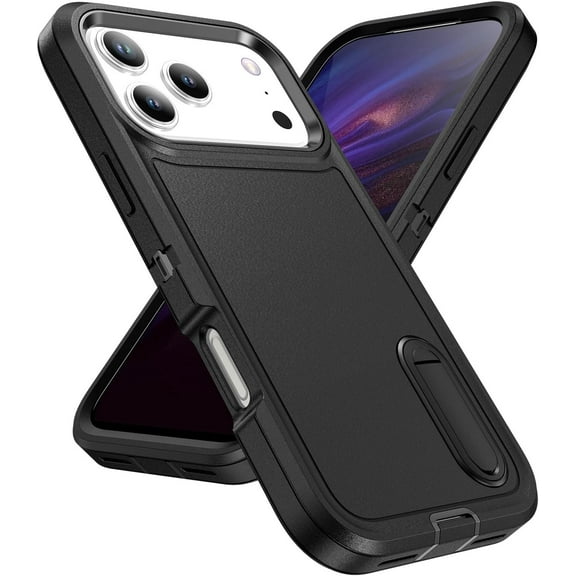 MYKOMI for iPhone 17 Pro Max Case with Stand,Heavy Duty Protection Shockproof Anti-Scratch Slim Lightweight Protective Sturdy Case Hard Cover for iPhone 17 Pro Max 6.9 Inch