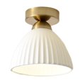 thumbnail image 2 of SHEIGUANNI Gold Ceramic Ceiling Light for Corridor, Balcony & Entrance - Wrought Iron Base, Energy-Efficient​​, 2 of 7