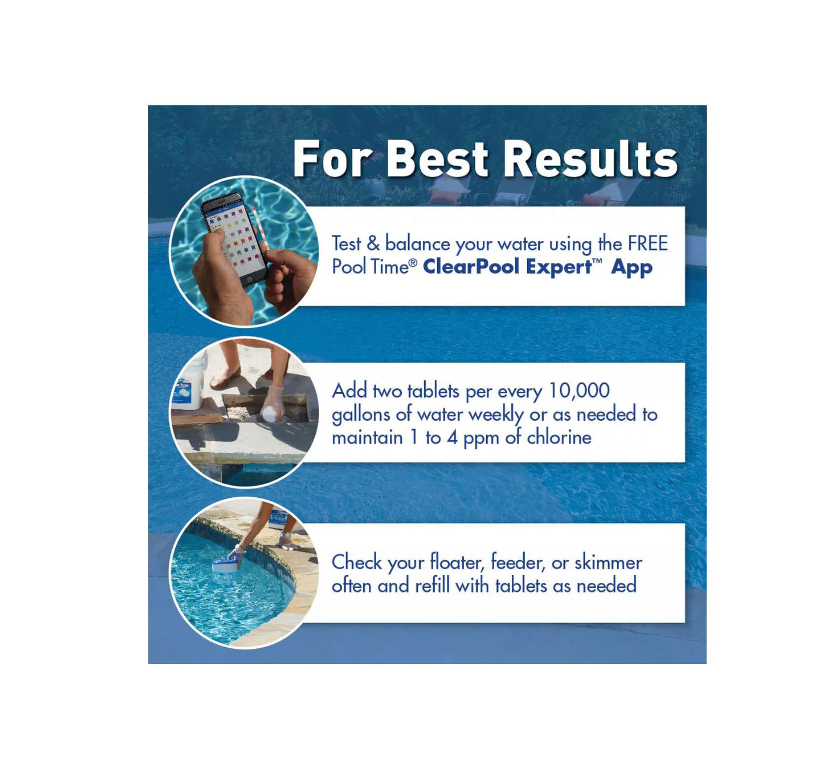 Pool Time MAXBlue 3 in. Chlorine Tablets 5lbs
