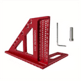 thumbnail image 2 of Aluminum Miter Triangle Ruler - 3D Multi-Angle Woodworking Square Protractor - Enhanced Hole Scriber - High Accuracy B, 2 of 10