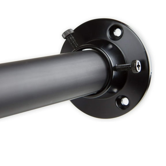 Contemporary Home Living 84" Black Contemporary Adjustable Room Divider and Closet Rod with Socket