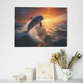 thumbnail image 6 of Gukieu Sunset Dancing Dolphin Print Horizontal Canvas Decorative Painting 12x16 Inch Shrinkage Resistant Frame Hanging Home Wall Art Decor, 6 of 6
