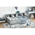 thumbnail image 5 of [Sturdy & Spacious] Wood Twin XL Floor Bed w/Storage & USB - Gray, 5 of 18