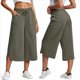 thumbnail image 2 of Pantalones de Yoga de Pierna para Mujer, Pantalones Casuales de Verano, Pantalones Cortos con Cordón en la Cintura y Bolsillos, Verde , Talla S, 2 of 5