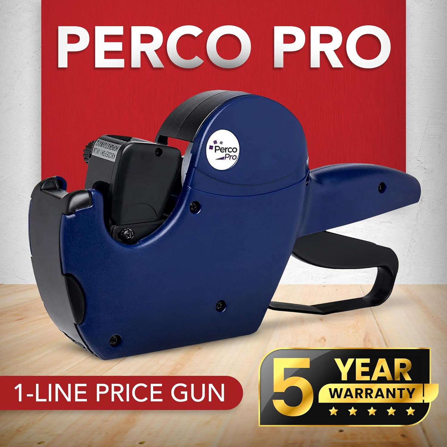 Perco Pro 1 Line Price Gun with Labels Kit, Includes 1 Line Pricing Gun, 10,000 White Labels, with Pre-Loaded Inker