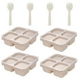 thumbnail image 1 of Snack Containers with Fork for Kids Adults,Reusable Lunchable Container with 4 Compartment,BPA-Free Bento Snack Boxes for Food Storage & Meal Prep,Wheat Straw,Lunch Container for Travel,Office,Picnic, 1 of 6