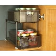 DecoBros Two Tier Mesh Sliding Basket Organizer Drawer, Bronze