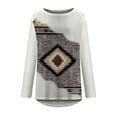 thumbnail image 4 of Pntutb Mujeres Moda Casual Manga Larga Cuello Redondo tops Blusa Suelta Camisas Estampadas Pntutb Pntutb-6454, 4 of 5