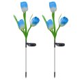 thumbnail image 2 of Solar Powered Tulip Flower Lights Garden Lights 4 Colors Waterproof LED Decoration Lamps Holiday Xmas 4th of July Decorations for Landscape Yard Patio Walkway, 4Pcs Blue, 2 of 7