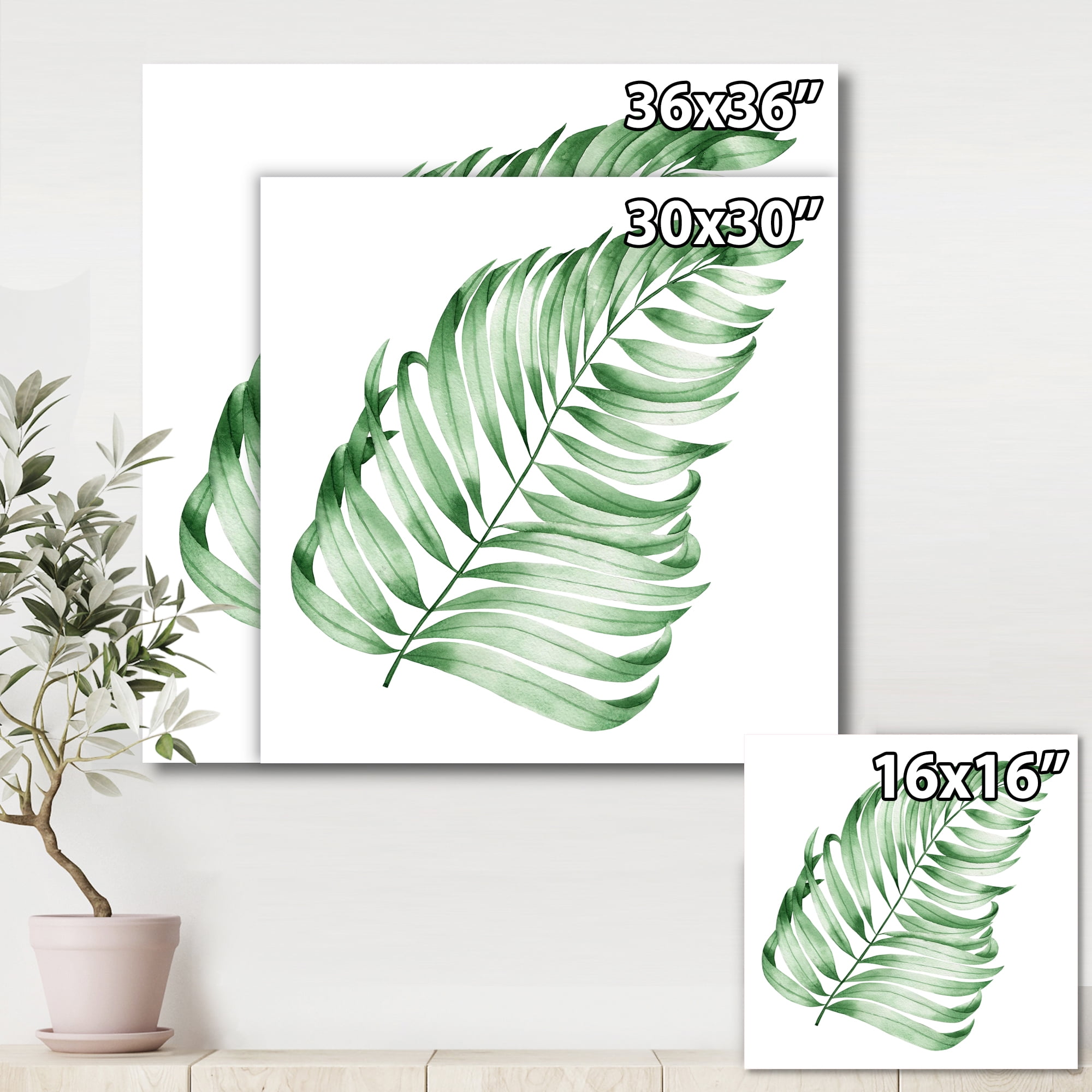 Designart ' Close Up Of Tropical Leaf Of Monstera II ' Farmhouse Canvas Wall Art Print