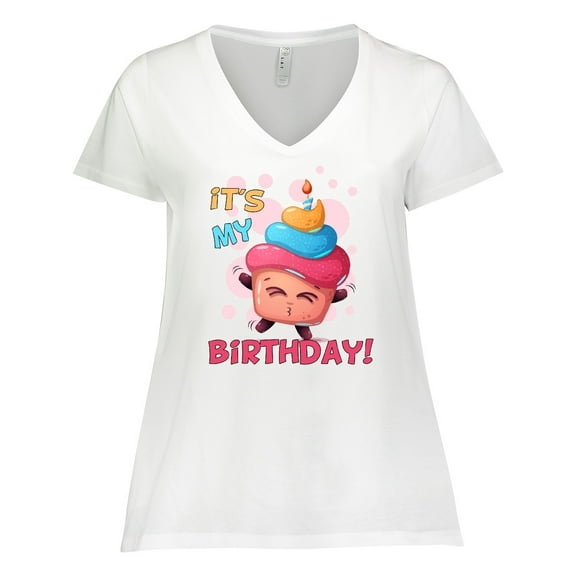 Inktastic It's My Birthday Women's Plus Size V-Neck T-Shirt