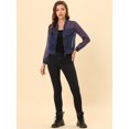 thumbnail image 4 of INSPIRE CHIC Blouson Bomber Léger Transparent à Fermeture Éclair à Manches Longues pour Femme G Bleu, 4 of 5
