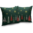 thumbnail image 2 of Christmas Tree Pillow Covers 16x16 Dark Green Forest Christmas Throw Pillow Cover Set of 2 Gold Snowflake Pillow Protectors Outdoor Square Cushion Cases for Farmhouse Living Room Decor, 2 of 6