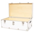 thumbnail image 4 of Rhino Trunk & Case XXL Leather Embossed Vinyl Trunk with Removable Wheels, College, Home & Office Storage 36"x18"x18" (White), 4 of 5