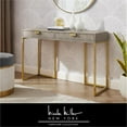 thumbnail image 2 of Posh Living Omer Faux Shagreen Console Table Cream White/Gold, 2 of 11