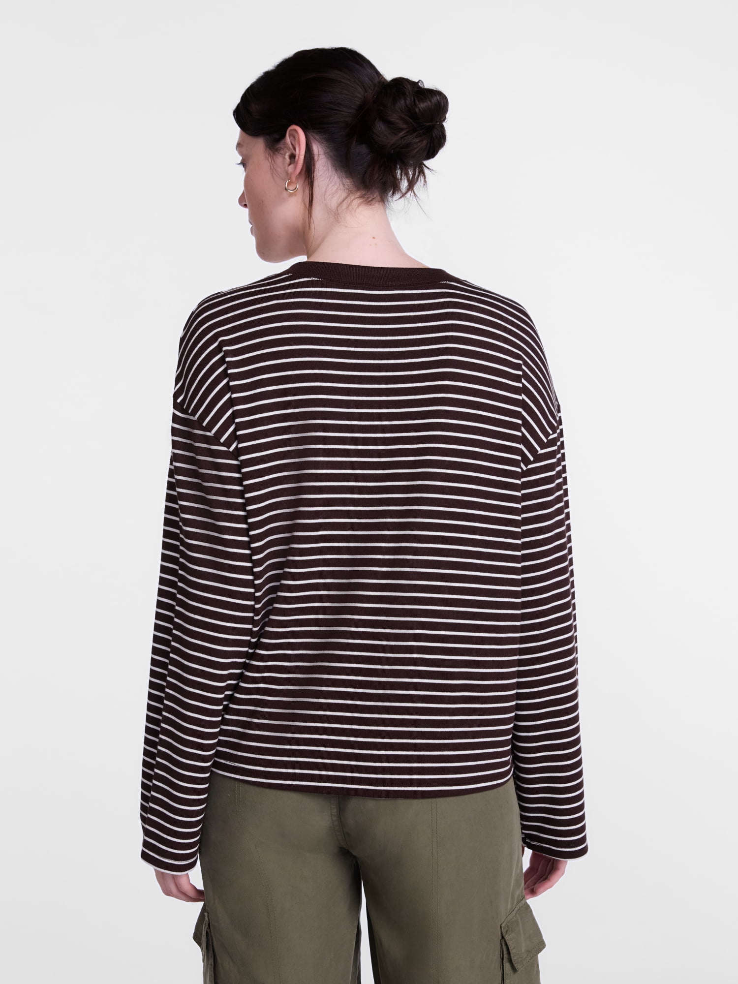 Scenario Women's and Women's Plus Relaxed Tee with Long Sleeves, Sizes XS-4X