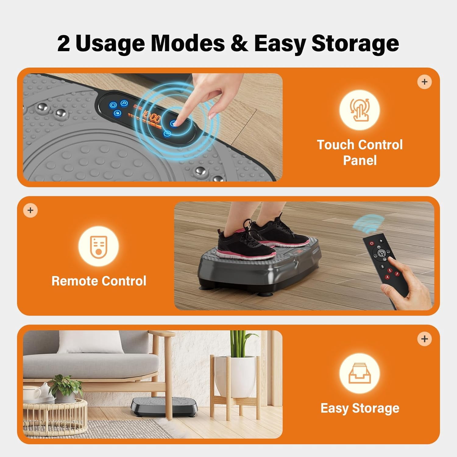 Vibration Plate Exercise Machine: TISSCARE Whole Body Workout Vibrating Platform for Home Fitness and Muscle Toning - Gray