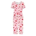thumbnail image 5 of TIMIFIS Ensembles de Pyjama pour Femmes 2 Pcs - Pyjamas de la Saint-Valentin pour Femmes - Ensembles de Pyjamas pour Dames Manches Courtes Col Rond Haut et Pantalons Capris Ensembles de Détente, 5 of 5
