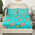thumbnail image 2 of YST Tennis Print Bed Sheets Tennis Racket Fitted Sheet Queen Size for Kids Teens, Ball Sport Bedding Sports Game Sheet, Tennis Theme Bed Cover (Deep Pocket), 2 of 6