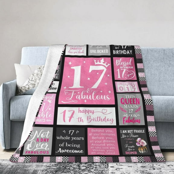 Gifts For 17 Year Old Girl Blanket Gifts For Kids Adults - Lightweight Throw Blanket For Bedroom Living Room Decor Soft Fuzzy Fleece Cozy Plush Bed Couch 50"X40"