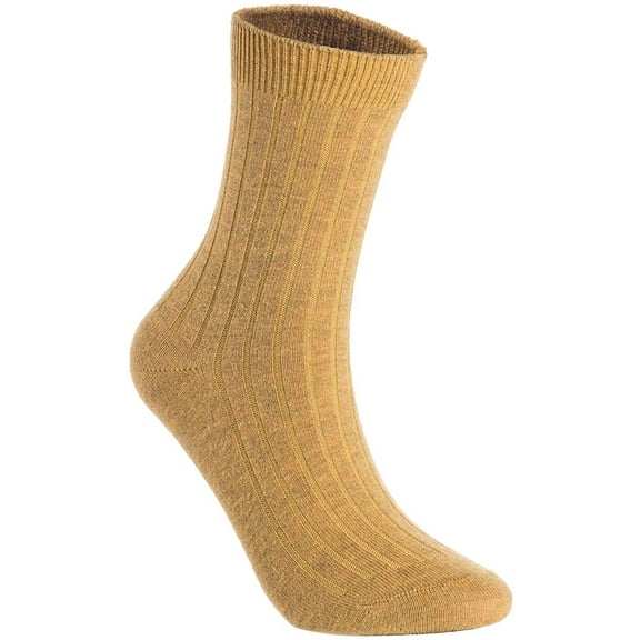 Lian LifeStyle Women's 2 Pairs Pack Wool Socks Size 6-9 HR1690 Yellow