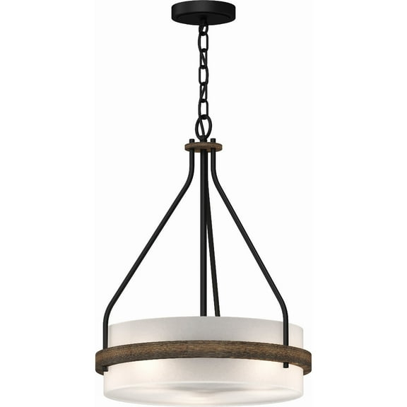 Volume Lighting  Emery 3-Light Walnut Black Mini Hanging Chandelier