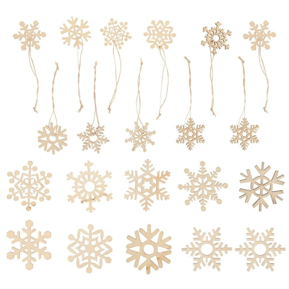 Onaparter The Gift Christmas Decorations Xmas Tree Snowflake Hanging Ornament Supplies DIY Crafts Wooden Paper Cutting Plate （As Shown）