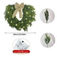 thumbnail image 3 of Pre-Lit Christmas Wreath -20 Inch Real Touch Norfolk Pine Wreath for Front Door, Lighted Christmas Wreath with Lights, Xmas Wreath for Home Table Wall Window Indoor Outdoor Christmas Decoration, 3 of 9
