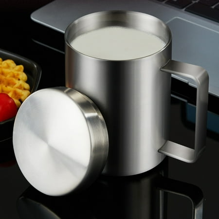 

SunSunrise Water Cup Double Wall Insulated Stainless Steel Comfortable Grip Milk Drink Tumbler Household Supplies