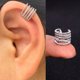 thumbnail image 1 of Pendientes con Clip para envolver el manguito de circonia cúbica del arco iris de geometría hueca, pendientes para mujeres y niñas, Clips para hueso de cartílago de la oreja, pendiente falso sin perforación Tan Jianjun unisex, 1 of 2