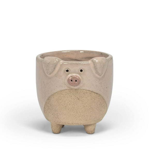 Abbott Collection 27-CRITTER-838-SM Small Pig on Legs Planter, Pink
