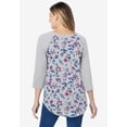 thumbnail image 2 of Woman Within Plus Size Three-Quarter Sleeve Baseball Tee, 2 of 6