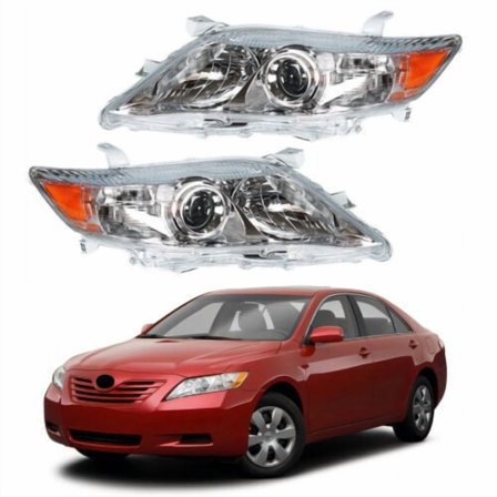 For Toyota Camry 2010 2011 Chrome Housing Headlights Headlamps Assembly  LH RH