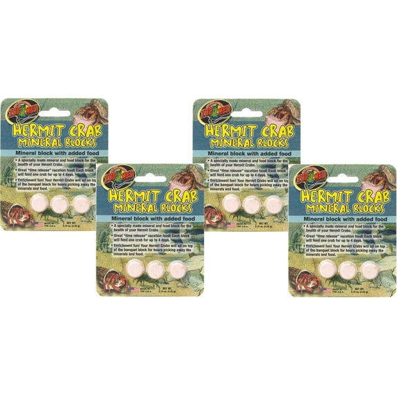 Bloques minerales y alimenticios para cangrejos Hermit Zoo Med, paquete de 3