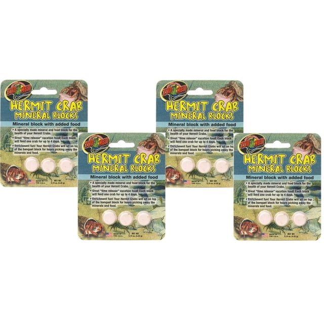 Bloques minerales y alimenticios para cangrejos Hermit Zoo Med, paquete de 3