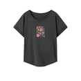 thumbnail image 1 of Camiseta de mujer de verano con cuello redondo y cuello redondo para ir de compras, trabajo, camping M, 1 of 7