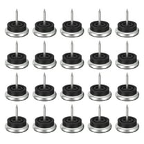Uxcell Metal Nail Chair Floor Protectors 20Pcs 27mm Dia Table Chair Sofa Leg Floor Protectors Silver Tone, Black