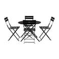 thumbnail image 4 of Carolina Classic Furniture 36" Metal Foldable Round Outdoor Bistro Table with Umbrella Hole, Black, 4 of 9