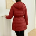 thumbnail image 4 of OGLCCG Winter Coats For Women With Hood Winter Fleece Lined Thicken Puffer Coat Trendy Long Sleeve Warm Sherpa Jackets with Pockets,XXXL,Wine, 4 of 8
