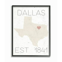 The Stupell Home Decor Collection Dallas Est 1841 Canvas Wall Art