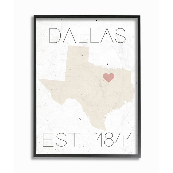 The Stupell Home Decor Collection Dallas Est 1841 Canvas Wall Art