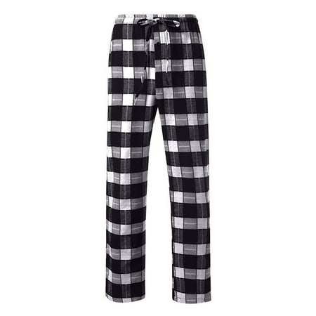 

Men s Plaid Pajama Pants Cotton Pajama Lounge Pants Drawstring Elastic Waisteded Wide Leg Pj Bottoms with Pockets