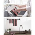 thumbnail image 5 of Red Black Stripe Kitchen Dish Towels for Drying Dishes Set of 2, Farmhouse Minimalist Striped Waffle Weave Microfiber Hand Tea Bathroom Towels Quick Dry & Absorbent Towel 12x12, 5 of 7