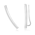 thumbnail image 1 of Boucles d'Oreilles en Or Blanc 14 Carats avec Tube Incurvé, 1 of 2