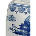 thumbnail image 2 of Oriental Furniture 18" Square Garden Stool in Blue and White, 2 of 3