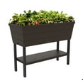thumbnail image 2 of (2 pack) Keter Urban Bloomer 12.7 Gallon Raised Garden Bed and Outdoor Herb Garden Planter with Drainage Plug, Dark Grey, 2 of 17