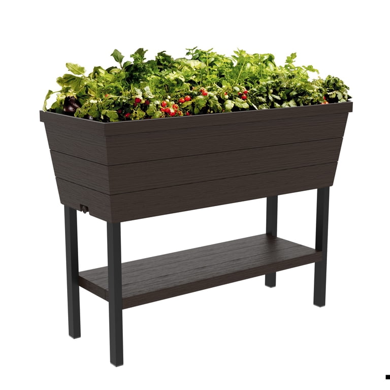 Keter Urban Bloomer Raised Garden Bed with Drainage, Dark Grey photo 1
