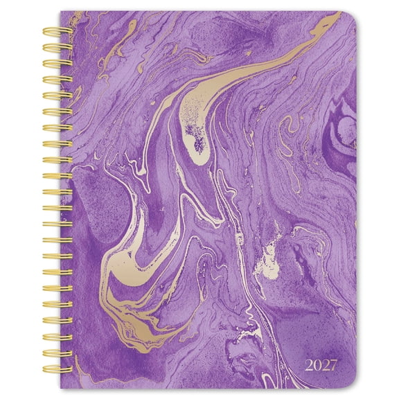 Crackled Blush | 2027 6x7.75" Desk Planner | Foil Stamped Cover